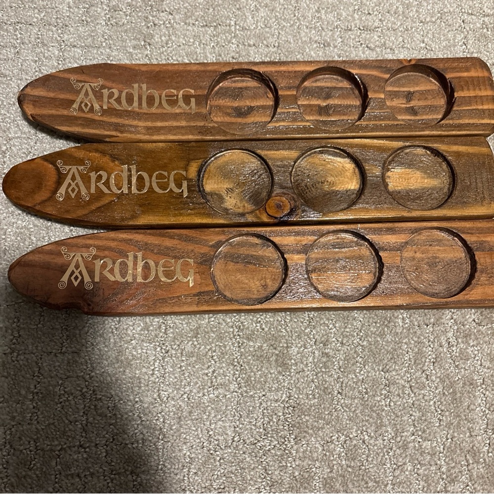 Ardberg Whisky Flight Sampler Stave Tray 15.5” (3)